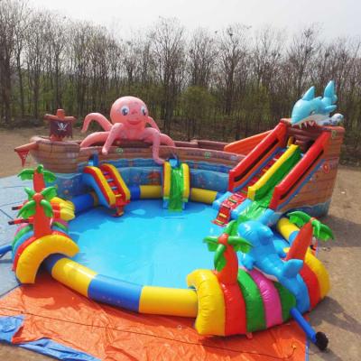 China Commercial Cheap Piratship Inflatable Water Pool Park For Outdoor for sale