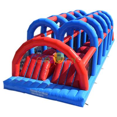 China Red Lane Double Ball Wipeout Challenge Obstacle Course Commercial Large Inflatable Baller Game For Sale for sale