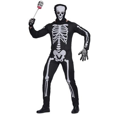 China Polyester XH Factory Halloween Costume Adult Halloween Fancy Dress Skeleton Masquerade Skeleton Costume for sale