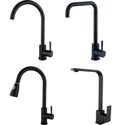 China Modern Pull Down Kitchen Mixer Matte Black Kitchen Faucet Pull Out With Sprayer for sale