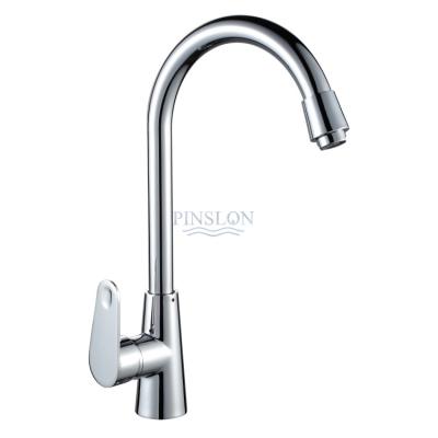 China China Traditional Sanitary Ware Deck Mounted Gooseneck Single Hole Kitchen Sink Faucet For Kitchen for sale