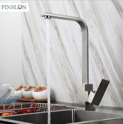 China Metered 304 Stainless Steel Kitchen Faucets Modern Kitchen Gourmet Faucet Mixer Tap for sale