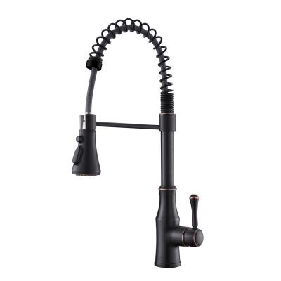 China Thermostatic Faucets Spring Black Pull Down Outlet Oil Rubbed GLOBE Antique Bronze Kitchen Faucet for sale