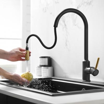 China Thermostatic Faucets Single Hole Kitchen Faucet Kitchen Taps Luxury Black Mixer Kitchen Faucet for sale