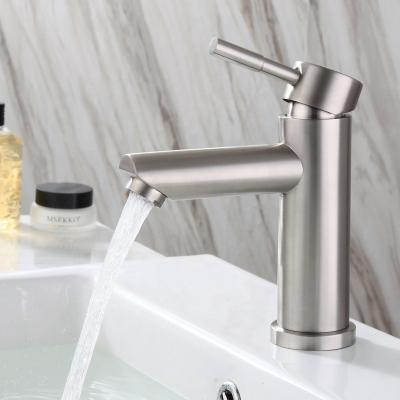 China High Quality 304 Stainless Steel Washing Faucets Hot And Cold Metered Basin Faucet for sale