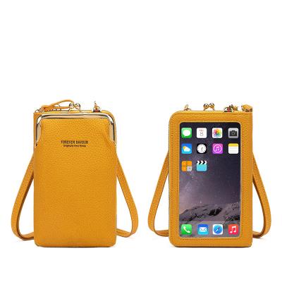 China Custom-made high quality simple diagonal shoulder bag lovely MINI girl's cell phone bag shockproof mobile phone bag for sale