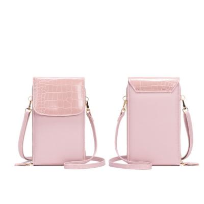 China Mini Girls Wallet With Strap Shockproof Custom Soft Cross - Body Cell Phone Bags for sale