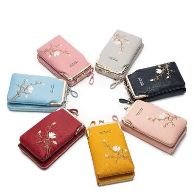 China Fashion Style Girls Waterproof Wallet With Strap Soft Mini Crossbody Phone Bags for sale