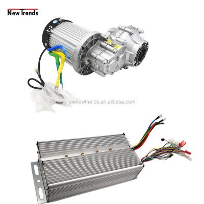 China 1200W- 2200W 48V 60V 72V BM1424HQF Waterproof Brushless DC Motor Kit With Controller For Electric Vehicle Rickshaw Differential Tricycle for sale