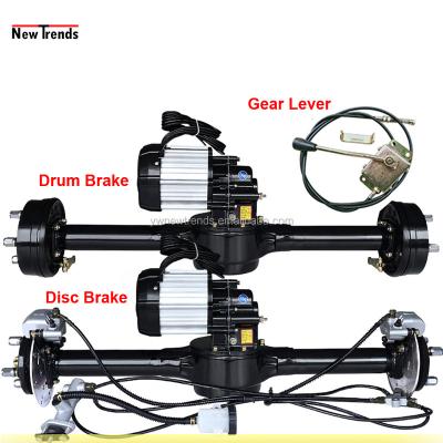 China 1200 W 48V 60V 72V Motor Drum Brake / Rear Drip Proof Brushless Differentials Axle Assembly For Electric Vehicle Disc Brake for sale