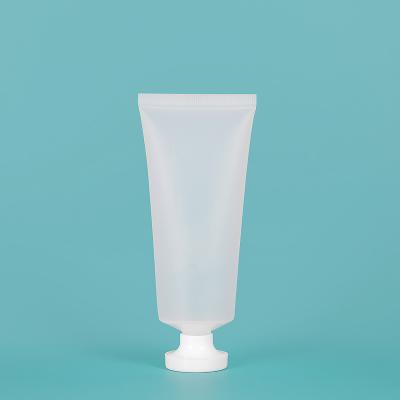 China 100ml Cosmetic Frosted Matte Finish Tubes Cosmtiques Cosmetics White Translucent PE Plastic Tube for sale