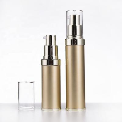 China Presonal Care 20ml 30ml Luxury Gold Airless Pump Bottle For Essence BB Cream Gel Serum Lotion Cosmetic Packaging for sale