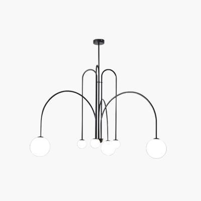 China Atmospheric and elegant m-shaped design nordic glass chandelier dining room living room contemporary LED home decoration chandelier for sale