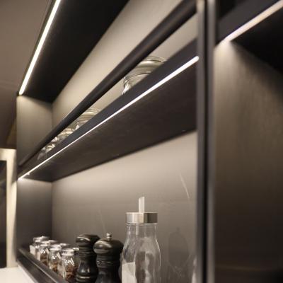 China Modern Open-Mounted Front Cabinet Laminate Edge LED Light Strip Handle Free for sale