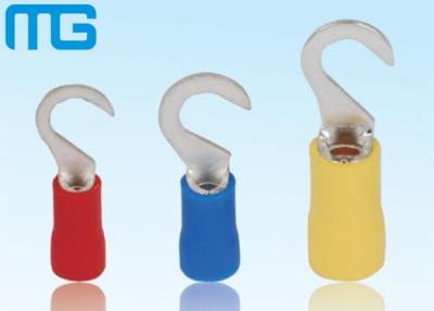 China HV Series Pre - Insulated Wire Terminals Hook - Shape Soldless Compression Cable Lugs for sale