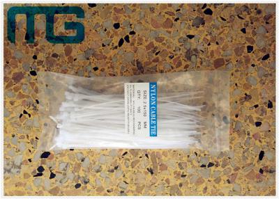 China White Cable Ties Free Sample , Self Locking Nylon Cable Ties Wraps With Length Customized for sale