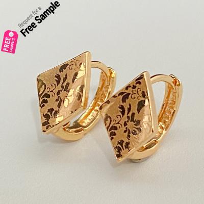 China FASHIONABLE artificial gold plated huggie earrings fashion nigerian earrings for women wedding interesting earrings for sale