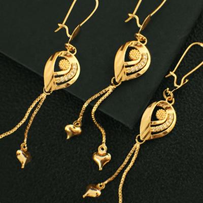 China TRENDY hotsale gold filled drop earring women jewelry customize dangling copper zircon alloy gold plated jewelry for sale