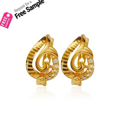 China 2021 wholesale new fashion earrings products TRENDY gold plated huggie earings jewelry 24k gold filled jewelry import from china for sale