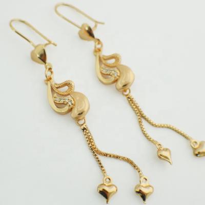 China 2021 china supplier hot sale fashionable wholesale women gold long drop earrings for sale