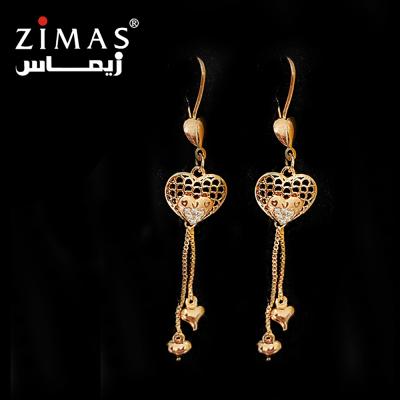 China TRENDY Design Flower Gold Dubai Fashion Long Stud Earrings Jewelry Beaded Style Women Dangling Earrings Dangling Earring Gold Filled for sale