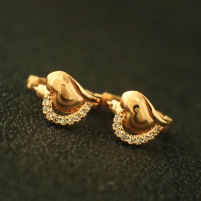 China TRENDY Gold Plated Women Fashion Earring Jewelry Heart Shaped Stud Earrings for sale