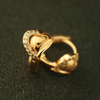 China FASHIONABLE Waterproof Hypoallergenic Women Jewelry 18K Gold Plated Heart Stud Earrings for sale