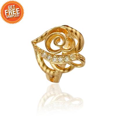 China Fashion Custom Gold Plated Rings Shape Cubic Zirconia Finger Ring For Women for sale