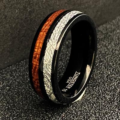 China FASHIONABLE High Quality Black and Gold-color Tungsten Ring For Men's Jewelry 8MM Black Tungsten Carbide Ring for sale