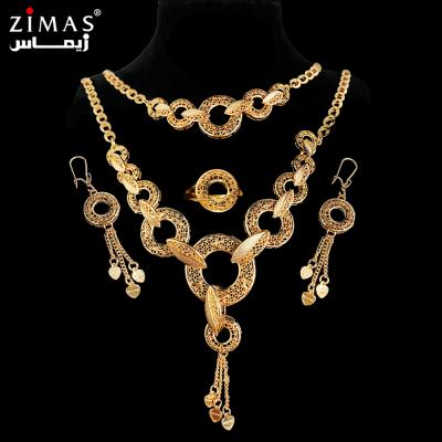 China 2021 CLASSICS African Jewelry Set Gold Plated With Zircon Necklace Jewelry Sets High Quality For Women Jewelry Sellers China for sale