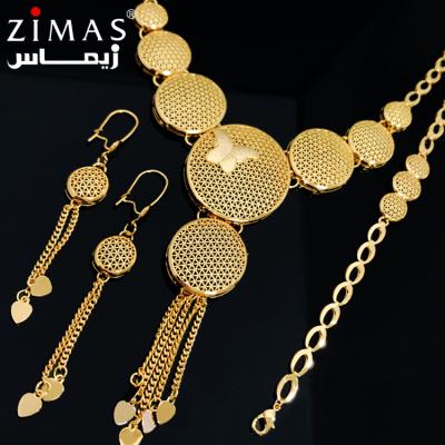 China Trendy Jewelry Dubai Fashion Women Wedding Bridal Jewelry Set Necklace Set for sale