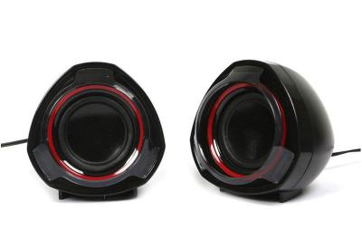 China 2.0 Channel Creative USB Powered Computer Speakers Black 3.5 mm Jack For Laptop for sale