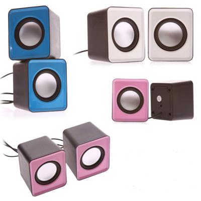 China Home Colored Mini Computer Speakers 3.5mm Input With USB Port Square Shape for sale