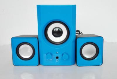 China Creative Blue 2.1 Ch Laptop Computer Speakers USB Powered High Fidelity for sale