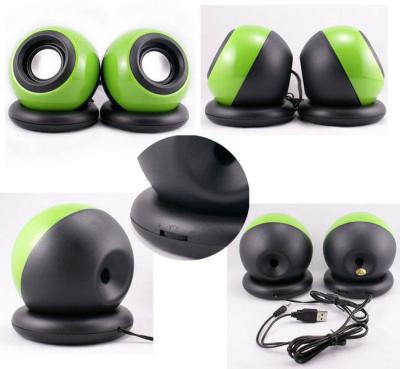 China 2.0 Channel USB Powered Computer Speakers , Mini Digital Computer Speakers Ball Shape for sale