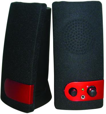 China Plastic 2.0 Small High Powered Computer Speakers 3.5 mm Jack Low Bass for sale