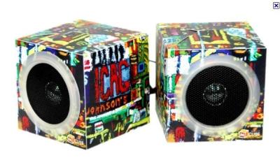 China Square Active Battery Powered Portable Speakers Creative With Folding Paper for sale