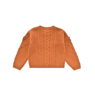 China Anti-pilling Children 2022 New Winter ODM Standard Full Knitting Plain Designs Sweater For Girls Pink for sale