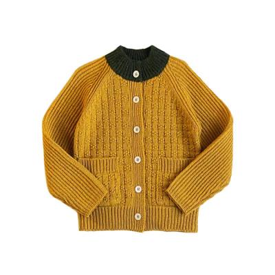 China Fashion Multicolor Boys Round Neck Button Long Sleeve Sweater Pants Set Factory Customized Anti-pilling for sale