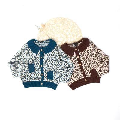 China Custom Anti-pilling Girls Winter Cotton Factory Knit Long Sleeve Polyester Top Cardigan Sweaters for sale