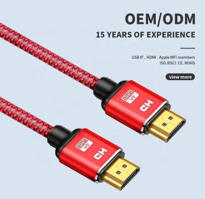 China Cheap Custom High Speed ​​4K HDTV 60Hz Braided Male To Male HDMI 2.0 Cable For Laptop To TV for sale