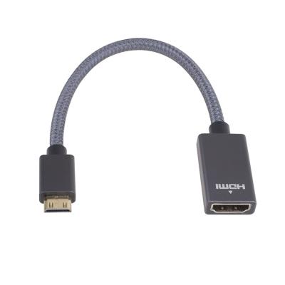 China HDTV Gold Plated Male To Female Mini HDMI Adapter Cable Mini HDMI To HDMI Famale Cable For Camera for sale