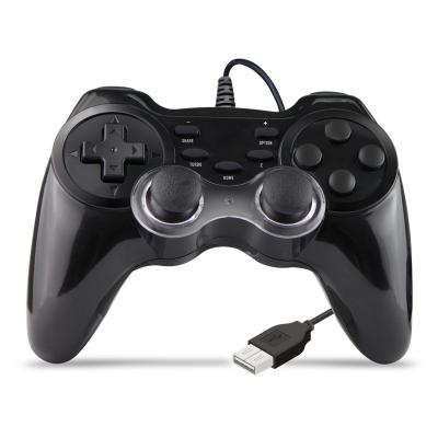 China VIBRATION MOTOR Gamepad for PS4/swtich/PS3/PC/PC360/Android 6 in 1 wired controller with 3m USB cable, two motors gaming joypad six axis gamepad for sale