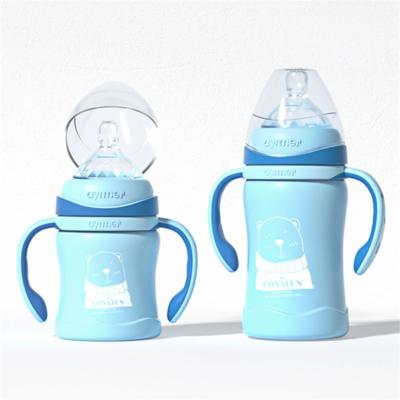 China BPA Free Factory Direct Supply Baby Bottle Drinking Cup Glass Bottle 120Ml/220Ml for sale