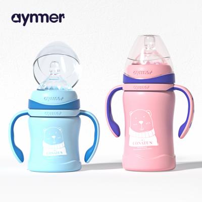 China BPA Free Baby Bottle Feeding Bottle 120ml Glass Neutral Baby Borosilicate Bottle 220ml for sale