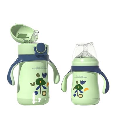 China 2021 Straw Sippy Cup SUS304 Free Baby Insulation BPA Free 260ml/360ml Baby Feeding Bottle for sale