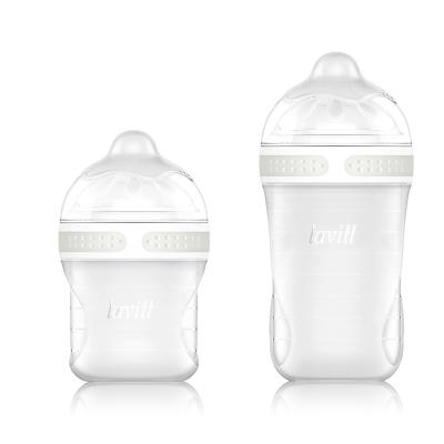 China BPA Free Food Grade Silicone Baby Bottle Vacuum System Silica Gel Anti-Colic Bottle for sale