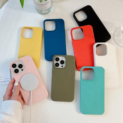 China Shockproof Biodegradable Magsafes Magnetic Phone Case For iPhone Design Cellphone Eco-Friendly Engraving UV Printing Case for sale