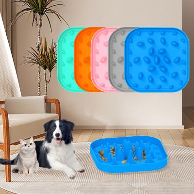 China Food Grade New Viable Silicone Slow Food Pad Suction Cup Anti-Clog Slow Food Bowl Dog Licking Dish Pad Pet Slow Dinner Dish for sale