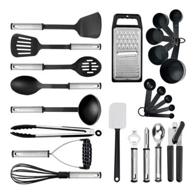 China Disposable Kitchen Cooking Spatula Spoon Set 24 Piece Kitchenware Set Kitchen Nylon Utensil Set Stainless Steel Cooking Kitchen Accessories for sale